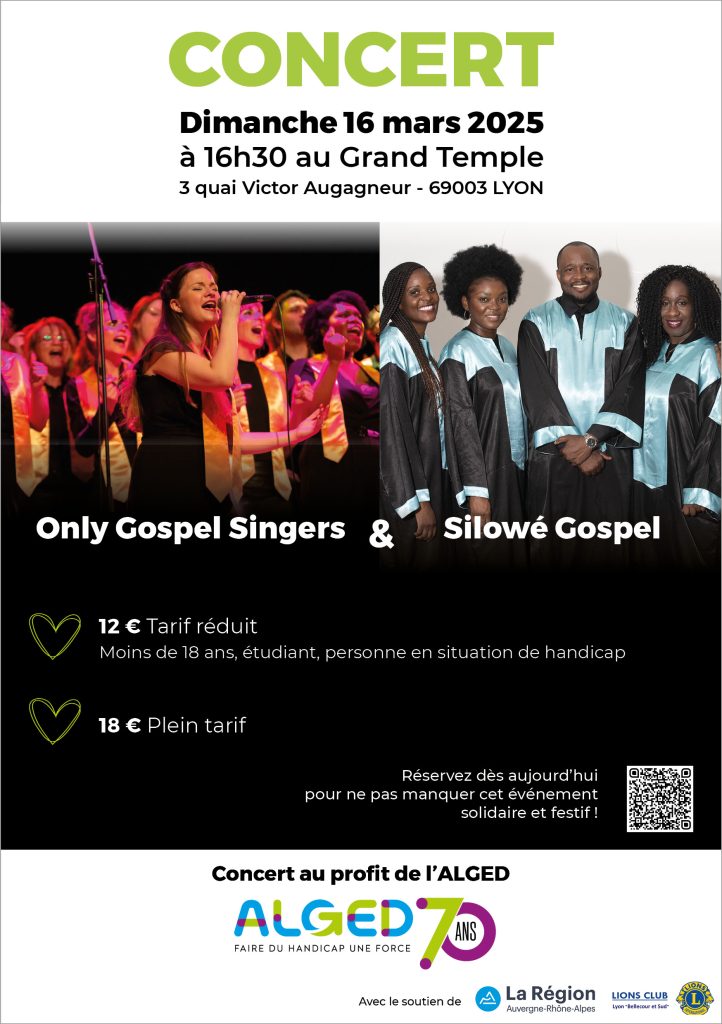 Concert du dimanche 16 mars 2025 à 16h30 au grand temple, Lyon 3